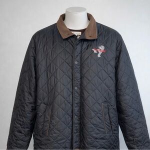 Peter Millar Suffolk Quilted Travel Snap Jacket Embroidered Size X- Large Black